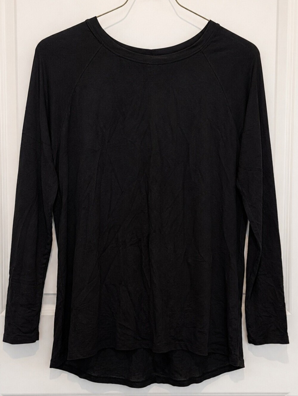 J. Jill Black Long Sleeve Crew Neck Top Women'd XS Petite XSP Classic Basic EUC